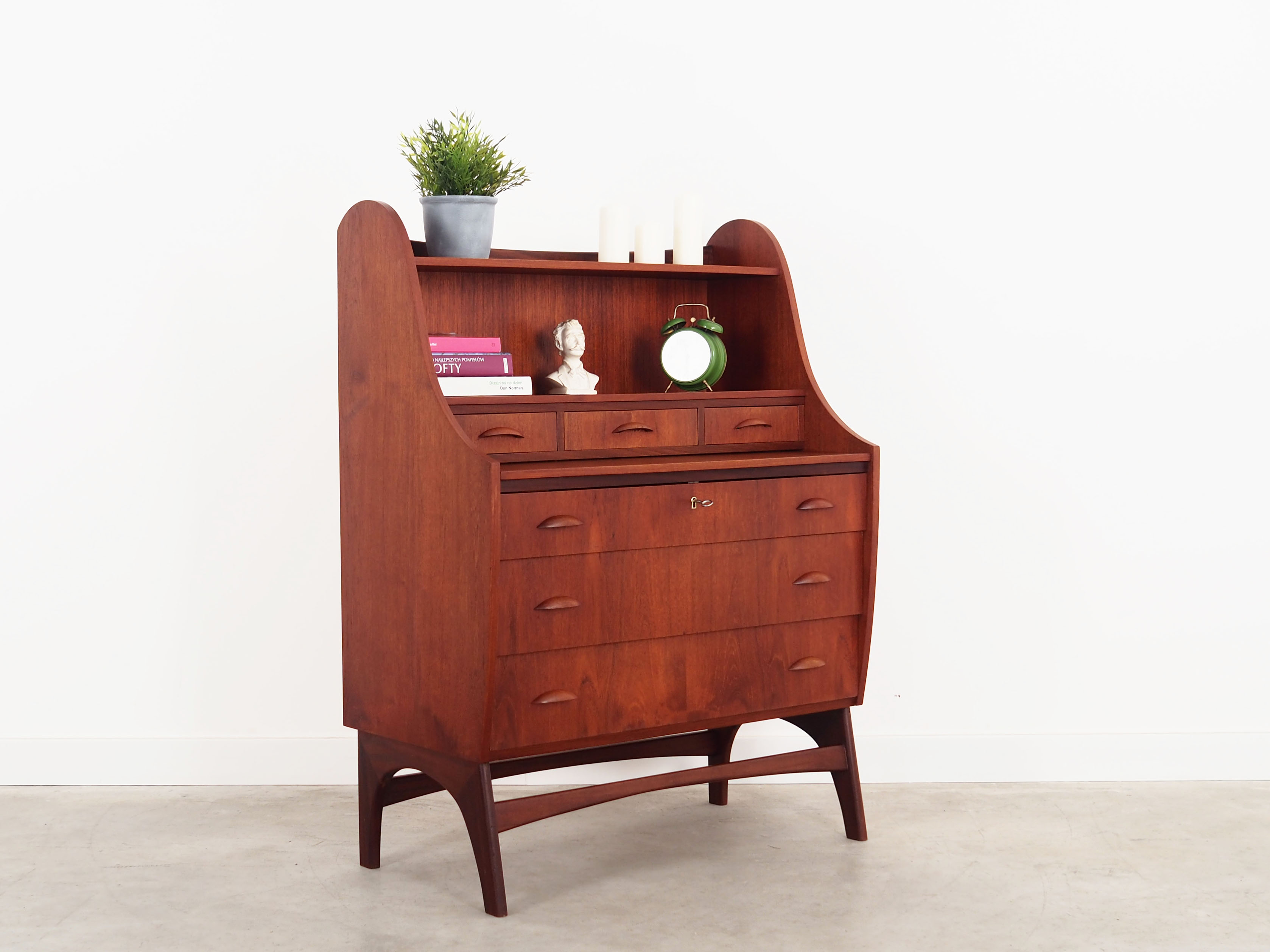 Secrétaire en teck, design scandinave, années 1960, fabriqué par SW Finland