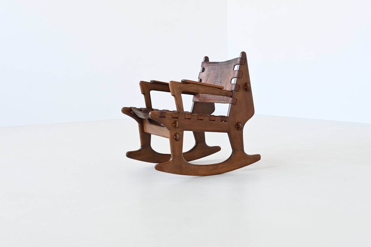 Angel Pazmino rocking chair and hocker Muebles de Estilo Ecuador 1960