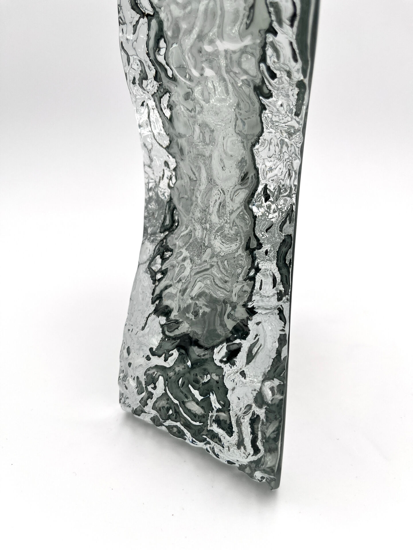 Vase Mandruzzato Murano Sommerso Fumé Texture Givrée Design 70s