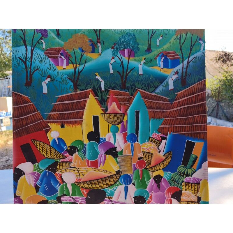 Tableau à l'huile sur toile haïtienne
