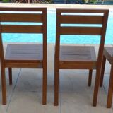 6 chairs of golden oak color in solid wood brand codium maison