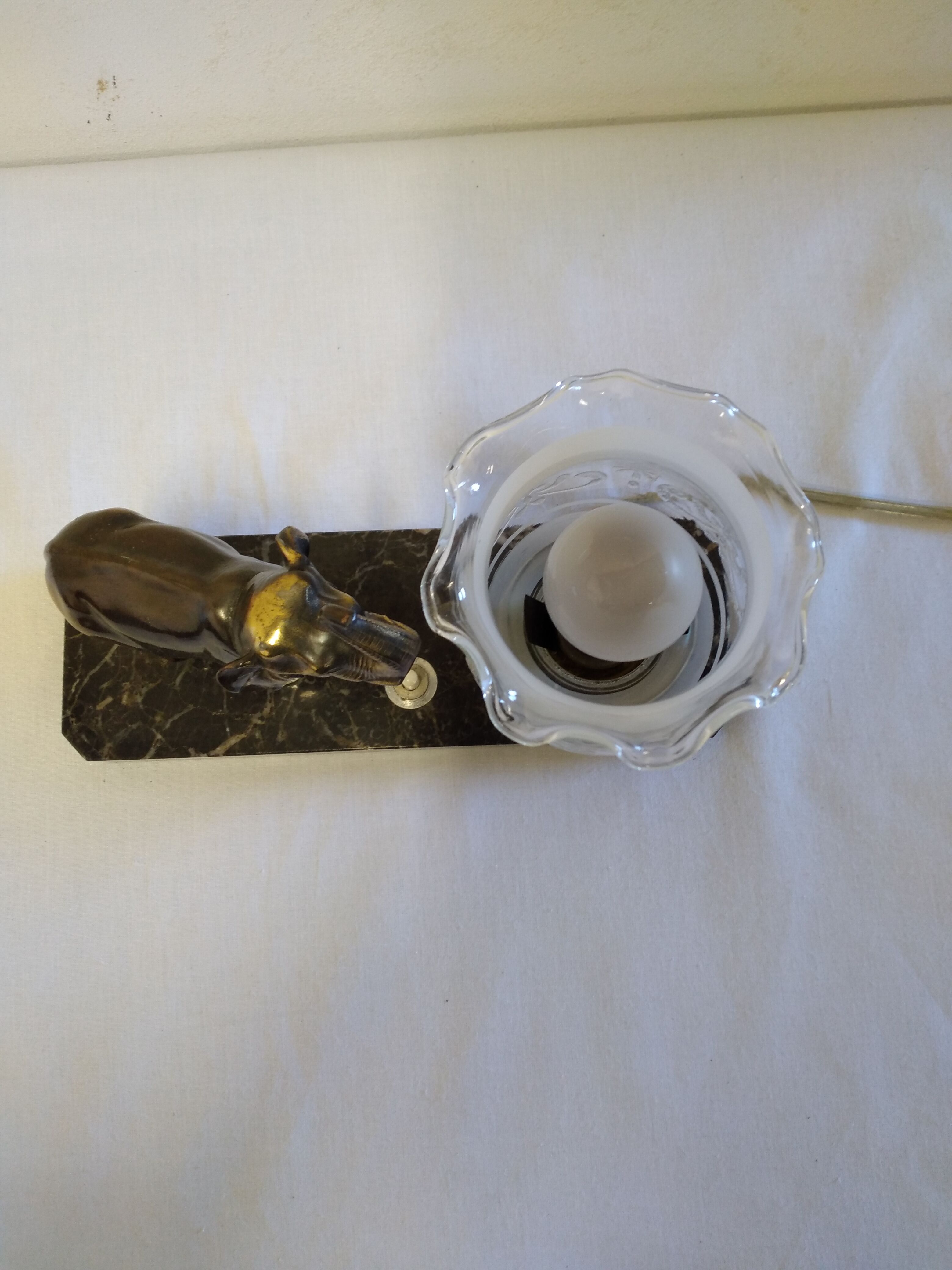 Elephant bedside lamp and marble