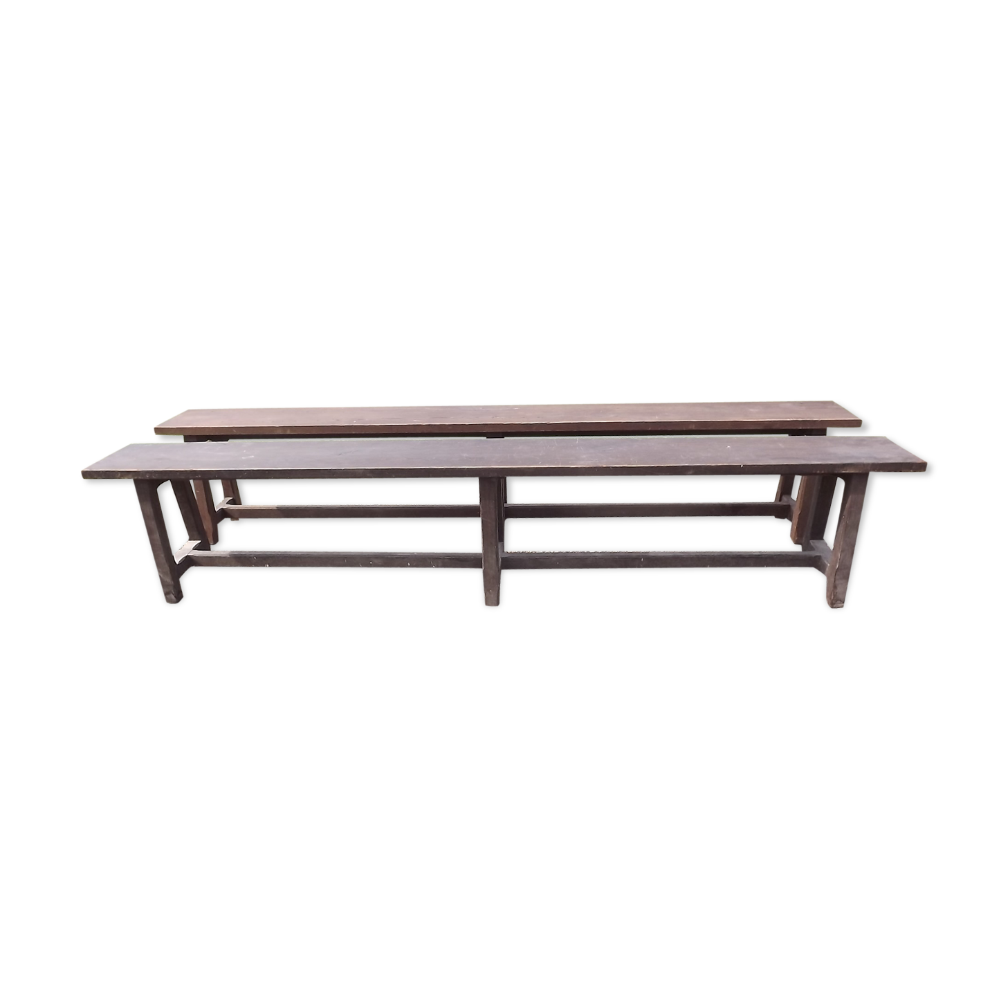 Pair of oak benches