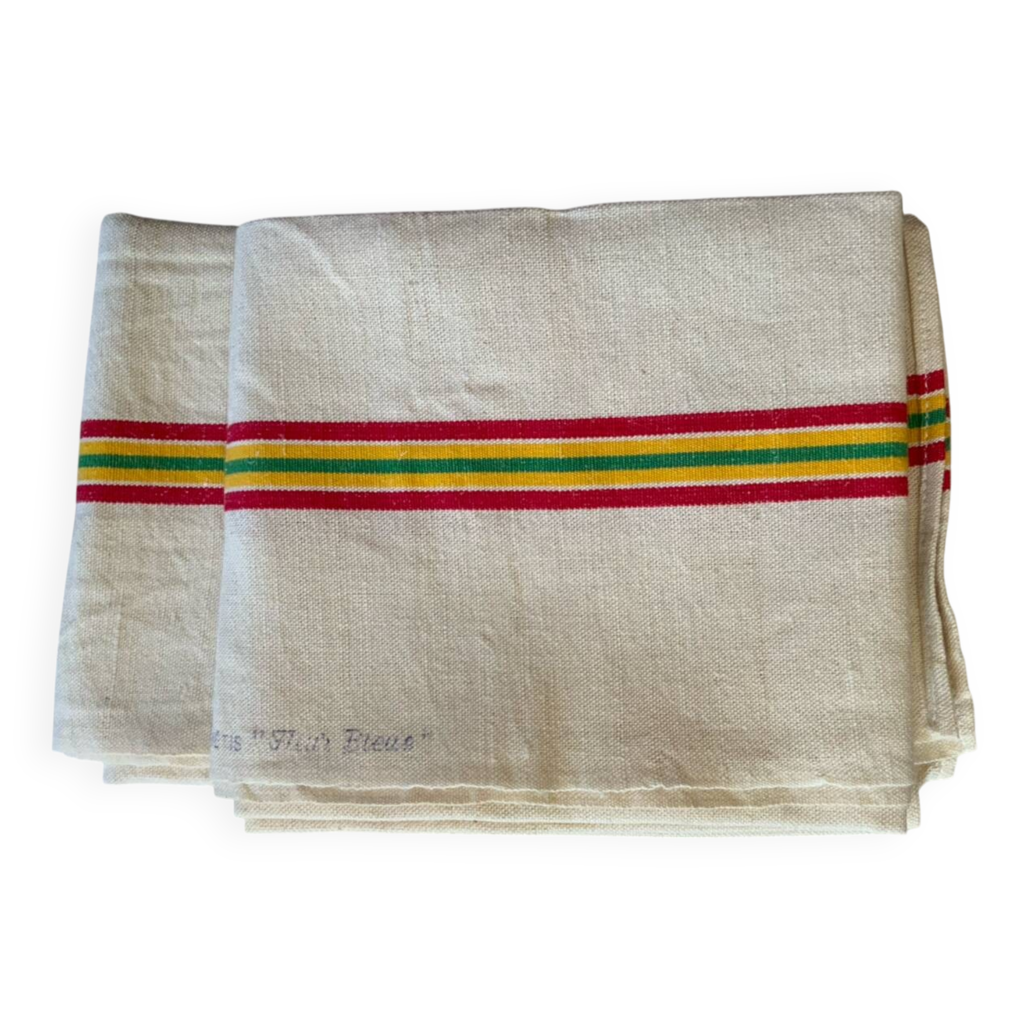 Duo of new mixed tea towels in linen and cotton, XL