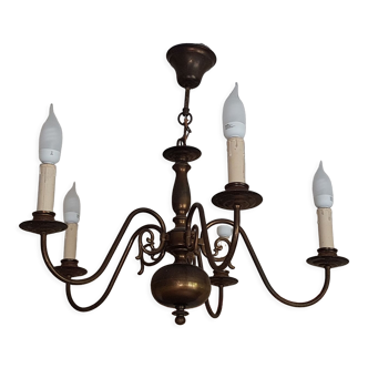 Chandelier and Dutch style wall lamps