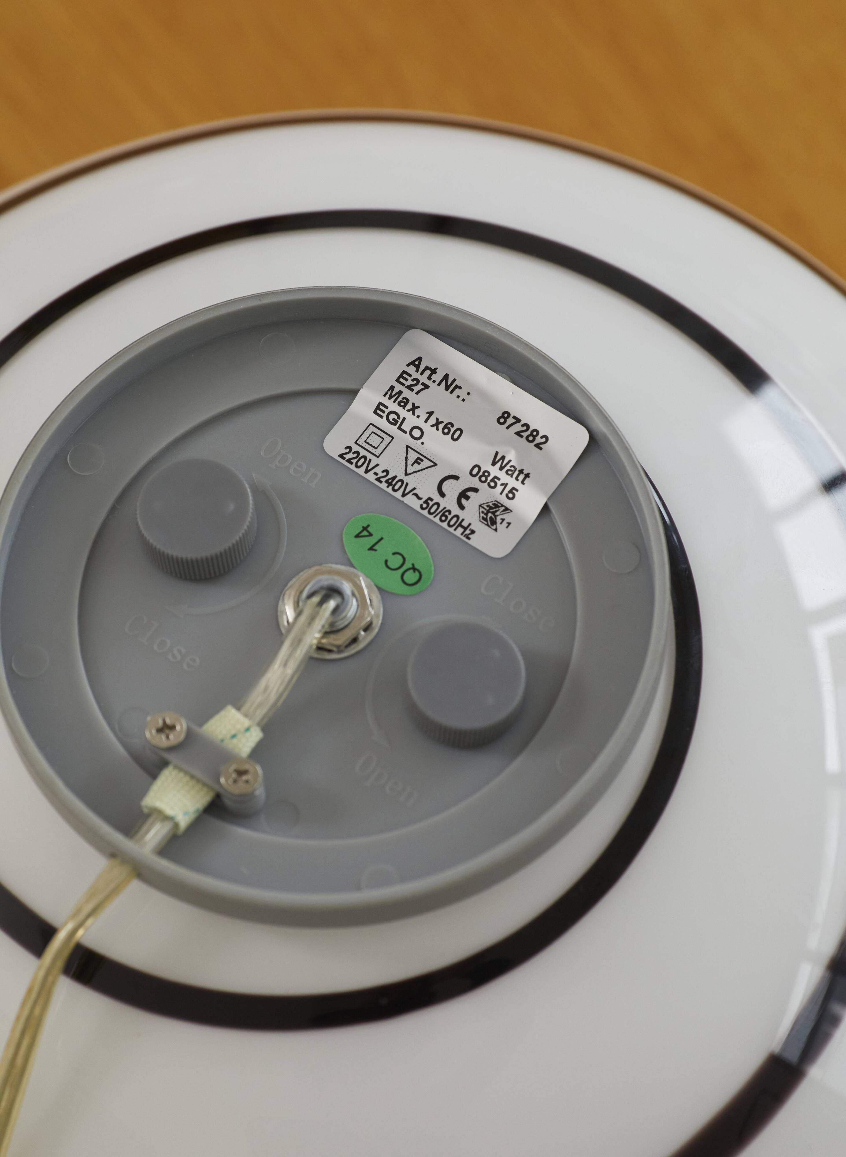 Glass lamp Swirl Zebra by Eglo vintage 80s/90s