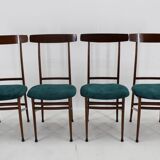 1960s Set Of Four Mahogany Dining Chairs, Italy