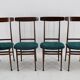 1960s Set Of Four Mahogany Dining Chairs, Italy