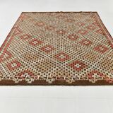 Green & Red Details Vintage Kilim Rug, Oushak Area Rug, 233x300Cm