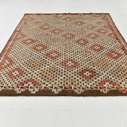 Green & Red Details Vintage Kilim Rug, Oushak Area Rug, 233x300Cm
