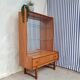 Vtg mid century teak turnidge wall shelving unit room divide Danish design