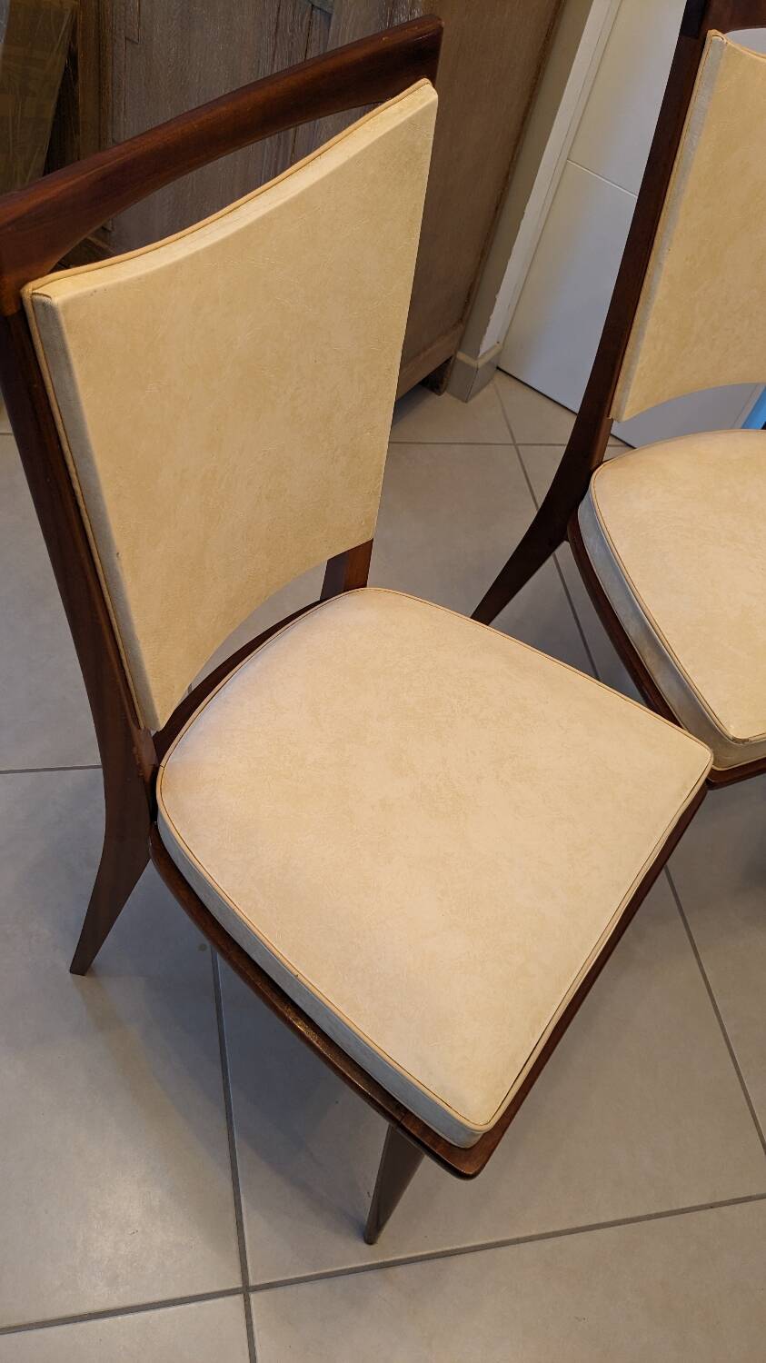 Vintage compass and leatherette chairs