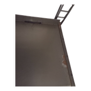 Large chrome wall shelf, aluminium and metal, 1970s industrial, 220cm.