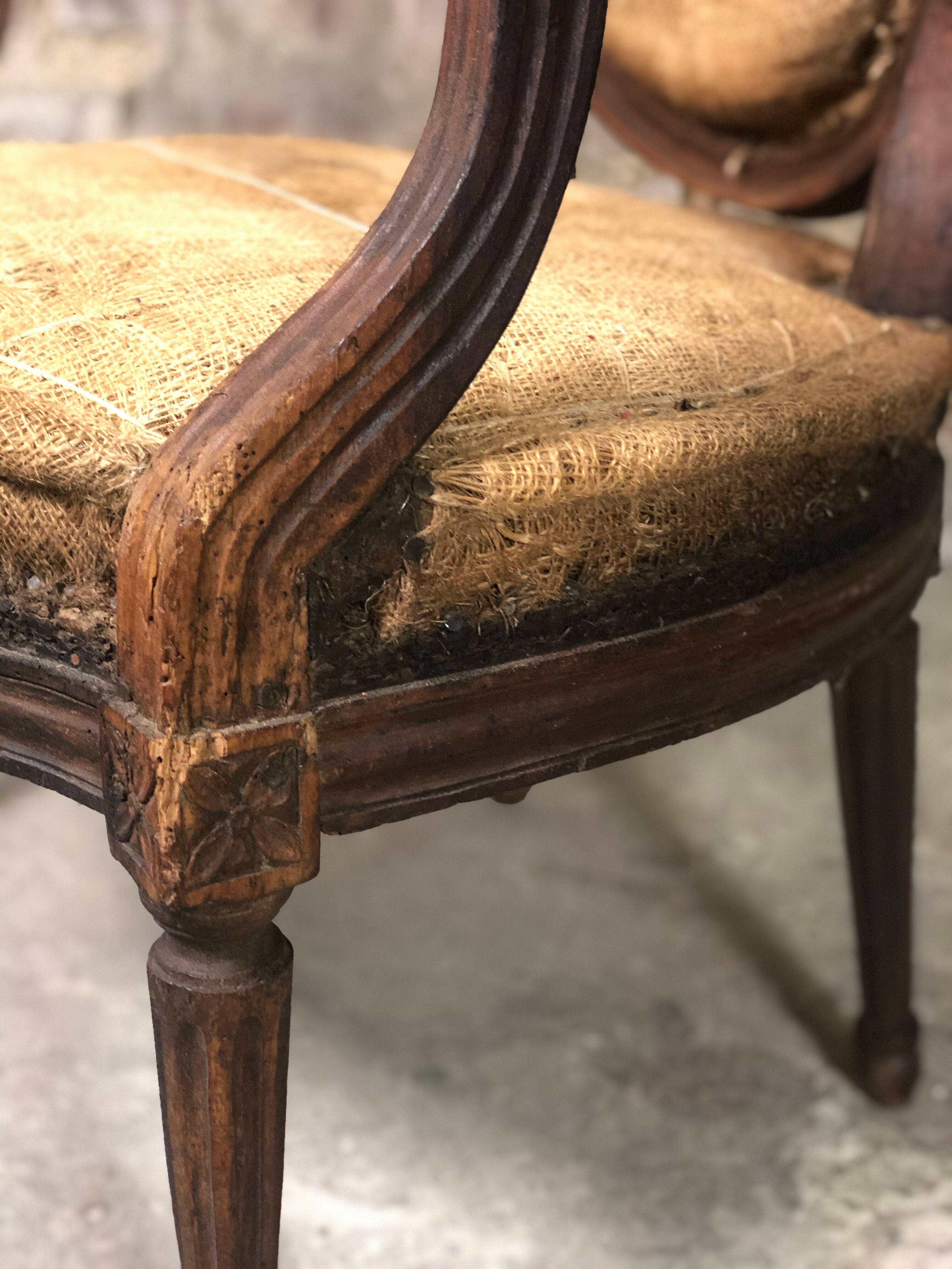 Louis XVI period medallion armchair