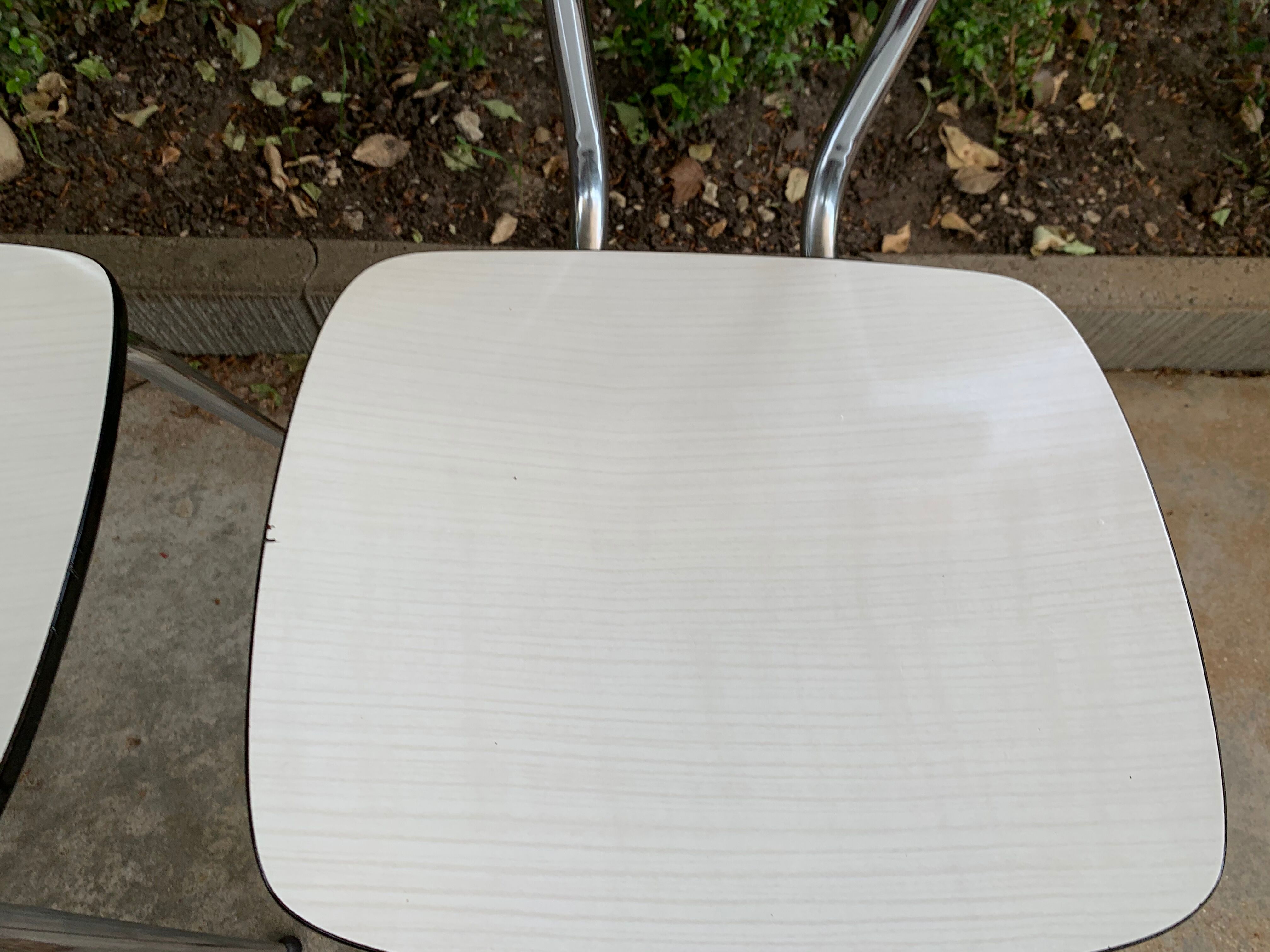 White formica chairs