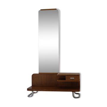 Oak mirror Czechoslovakia 1950s 167x95cm