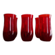 6 water glasses blown glass vintage ruby red 1960