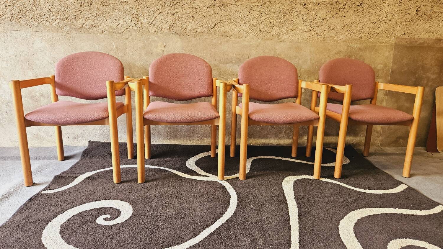 Set of 4 bentwood armchairs from the 1980s