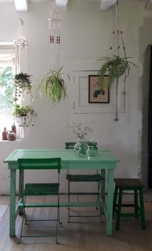 Green farm table