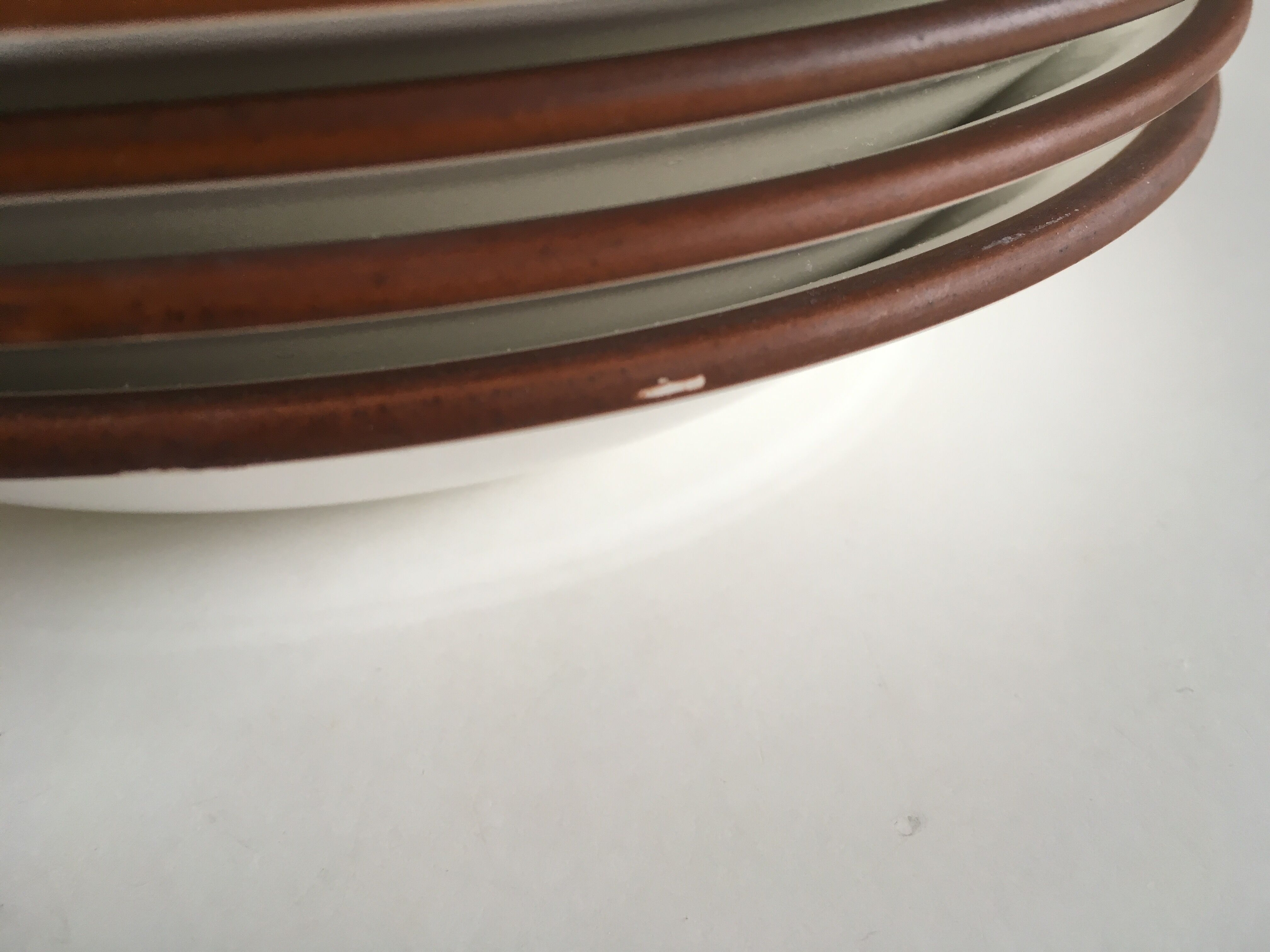 Set 6 plates enamelled earth cap Siena from KMK 1965