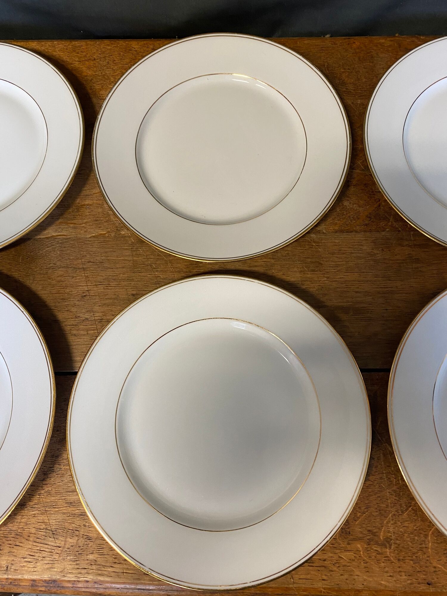 6 assiettes plates porcelaine de Limoges Salmon & Co