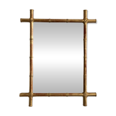 Miroir en stuc doré bambou patine et feuille d’or