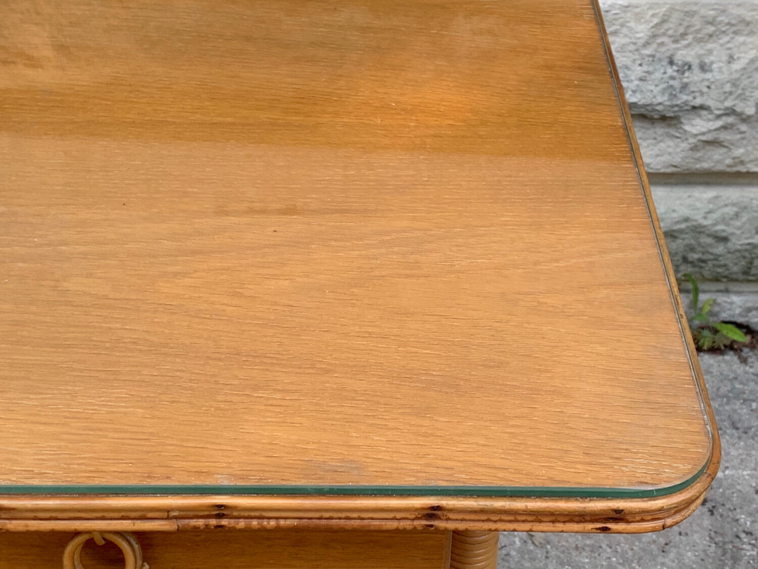 Rattan desk and chair 1960