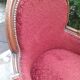 Lot 2 fauteuil voltaire médaillon bergère rouge bois sculpture