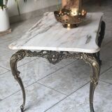 Vintage marble and brass coffee table