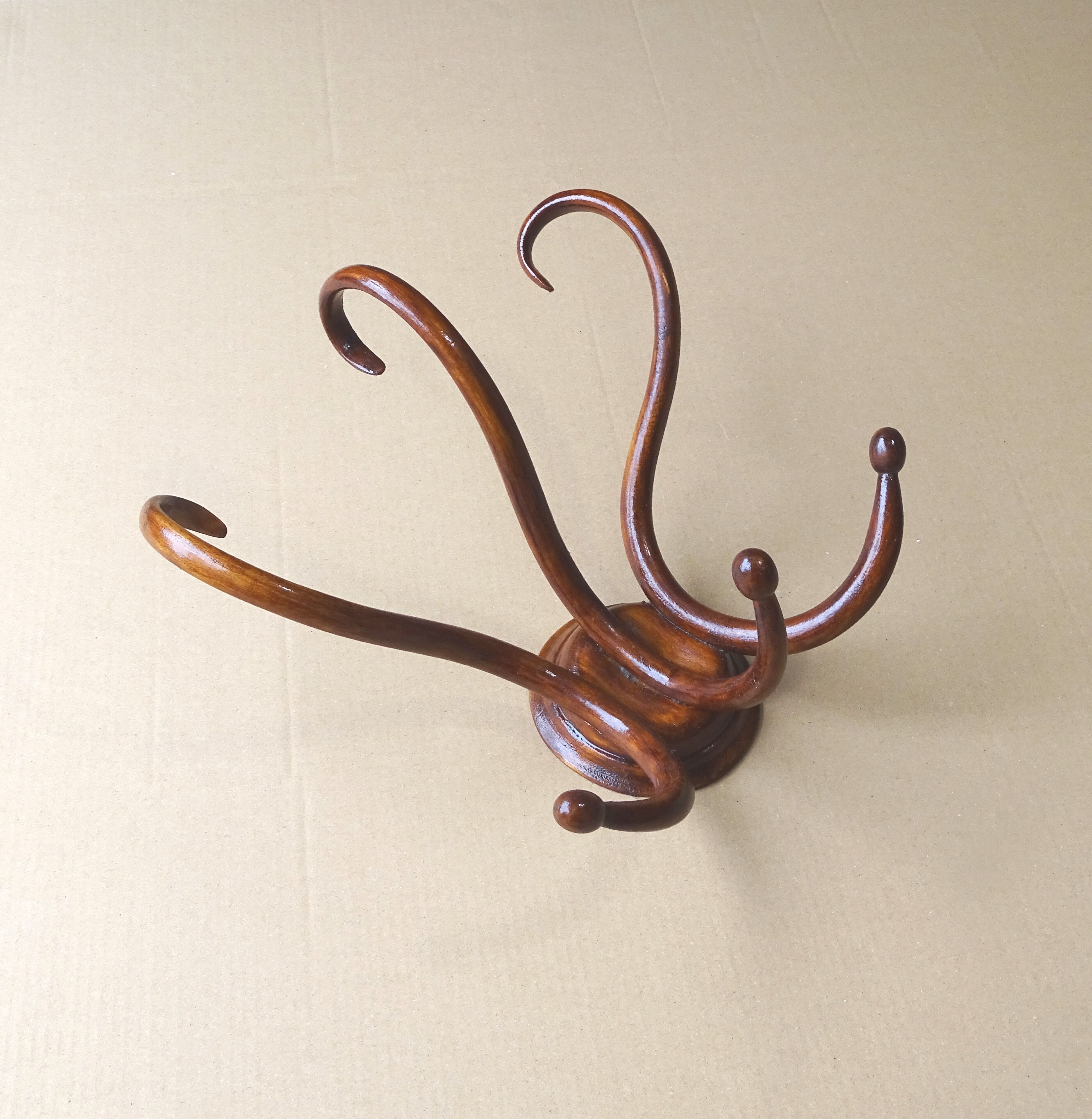 Coat hanger/wall with 3 patères Kohn 1900