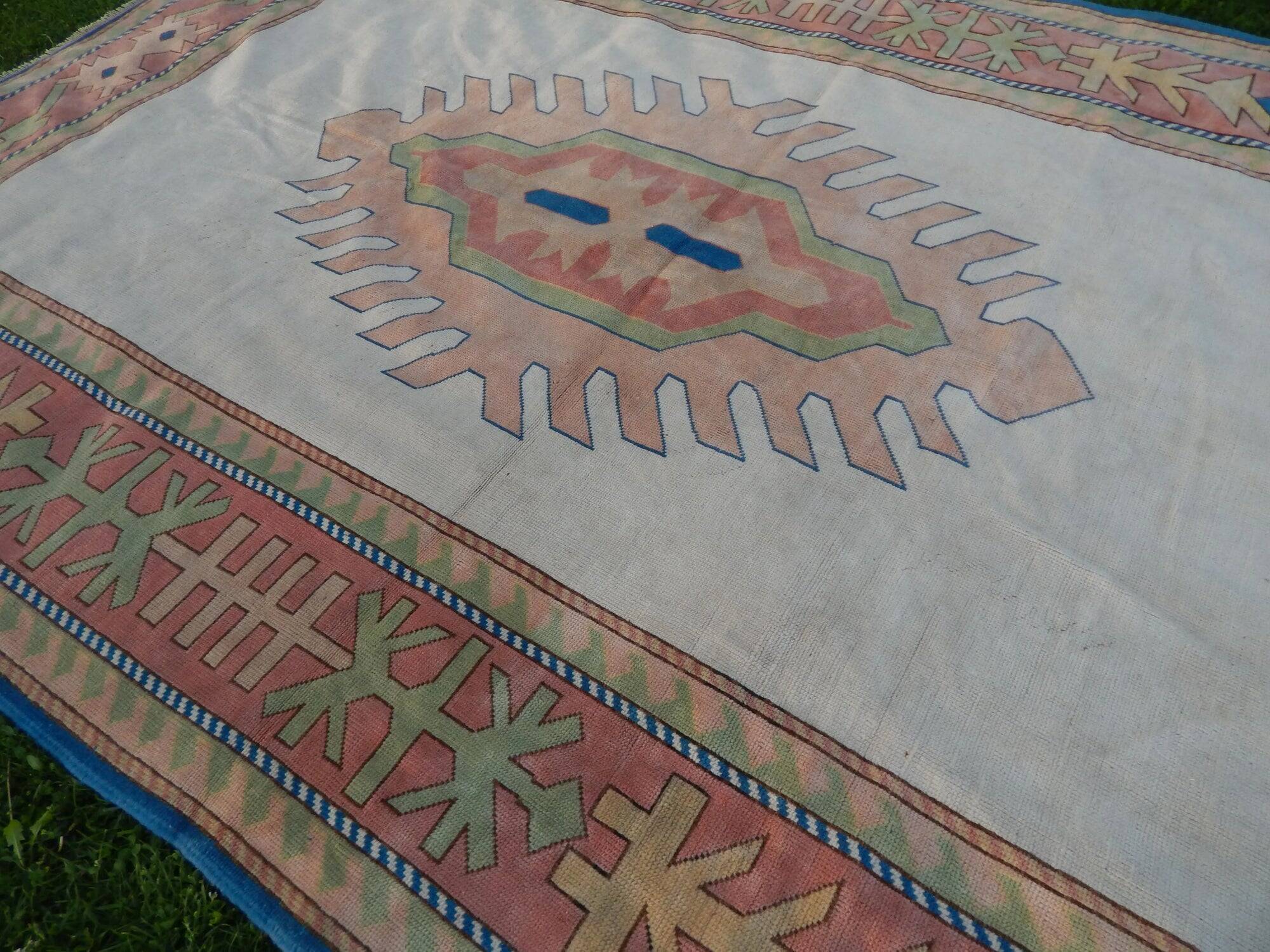 Vintage Turkish Oushak rug 238x350 cm