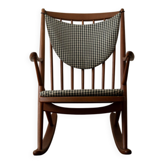 Vintage Danish Teak Rocking Chair Model 182 Frank Reenskaug Bramin, 1950s