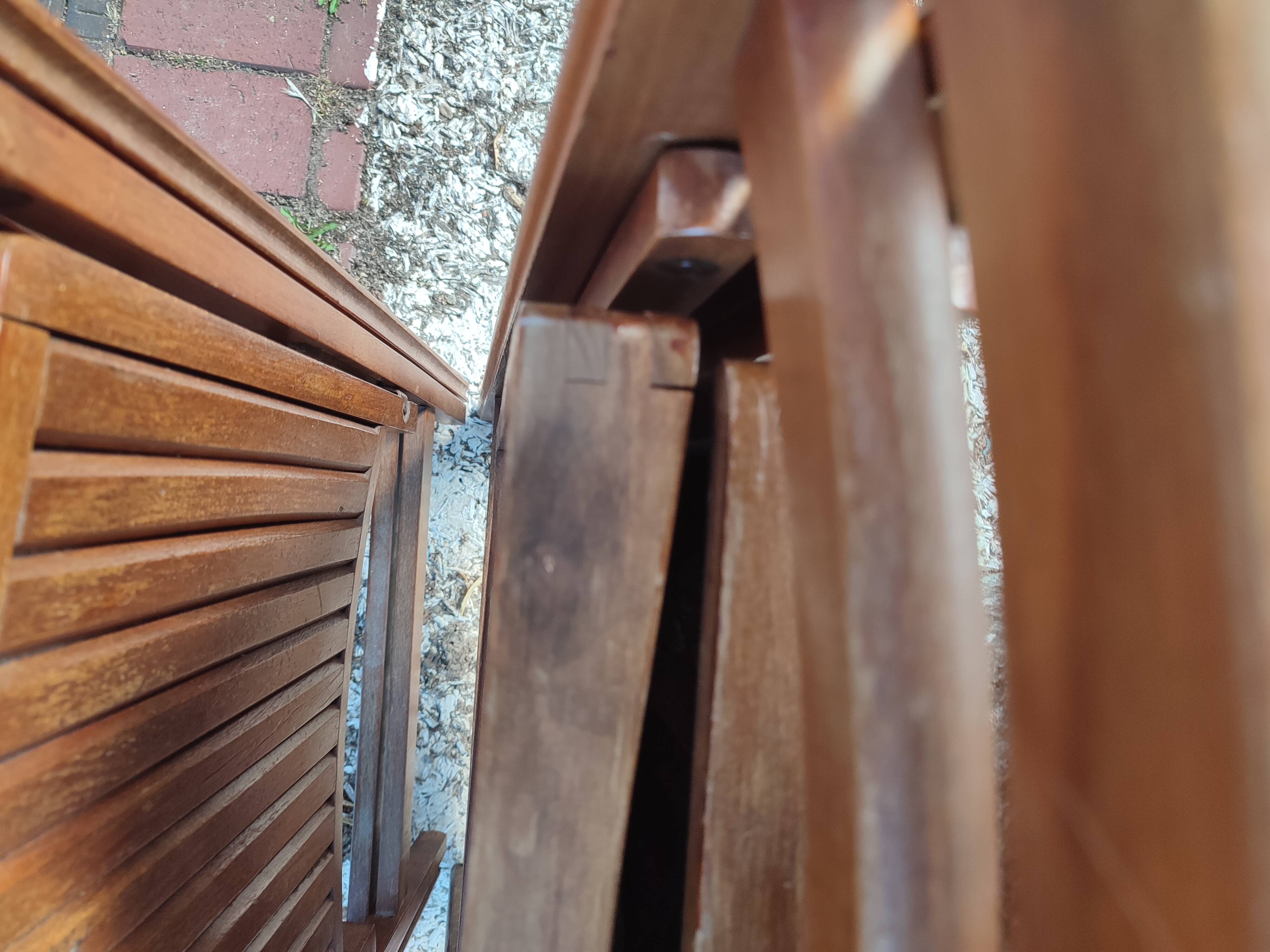 4 folding teak chairs