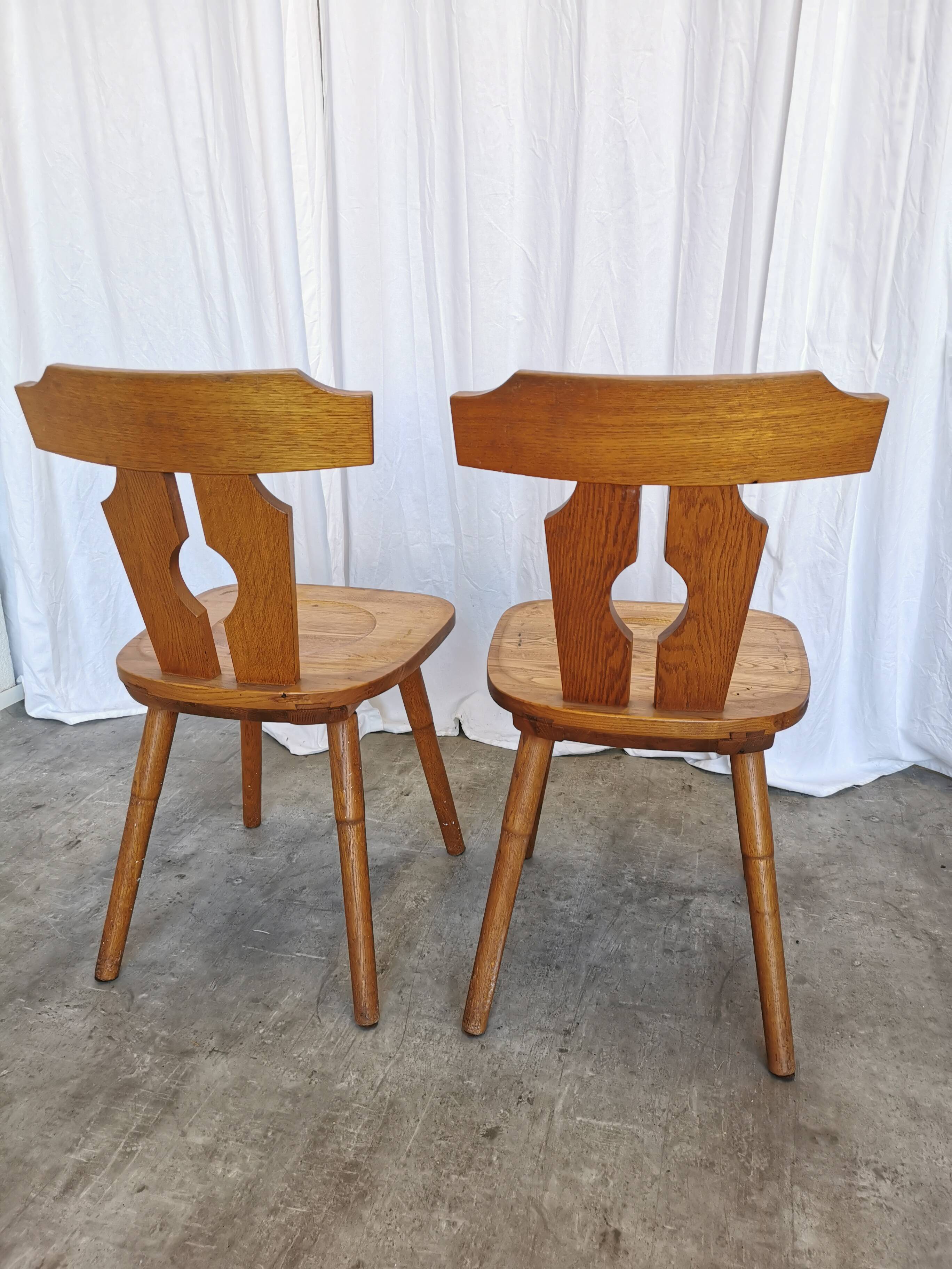 Set of 2 Vintage Wooden Tyrolean Dining Chairs by Ruko Sessel Alois Koller