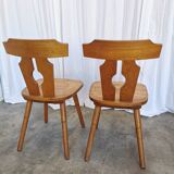 Set of 2 Vintage Wooden Tyrolean Dining Chairs by Ruko Sessel Alois Koller