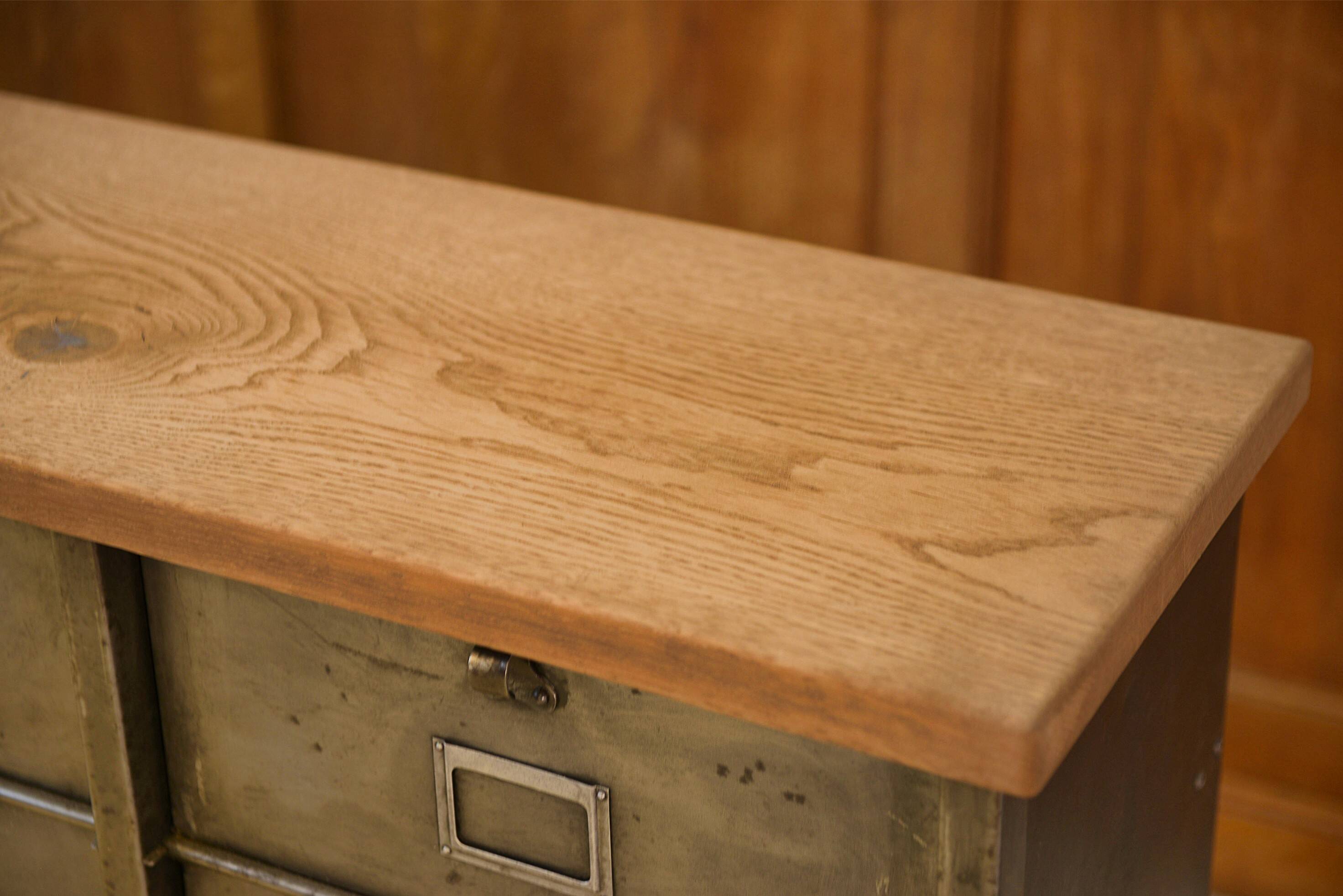 Strafor cabinet with flaps, 6 columns, oak top, 1950s.