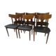 Suite of 6 scandinavian chairs teck Samcom Denmark 1960