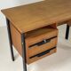 Vintage oak and black wood desk from the 60s