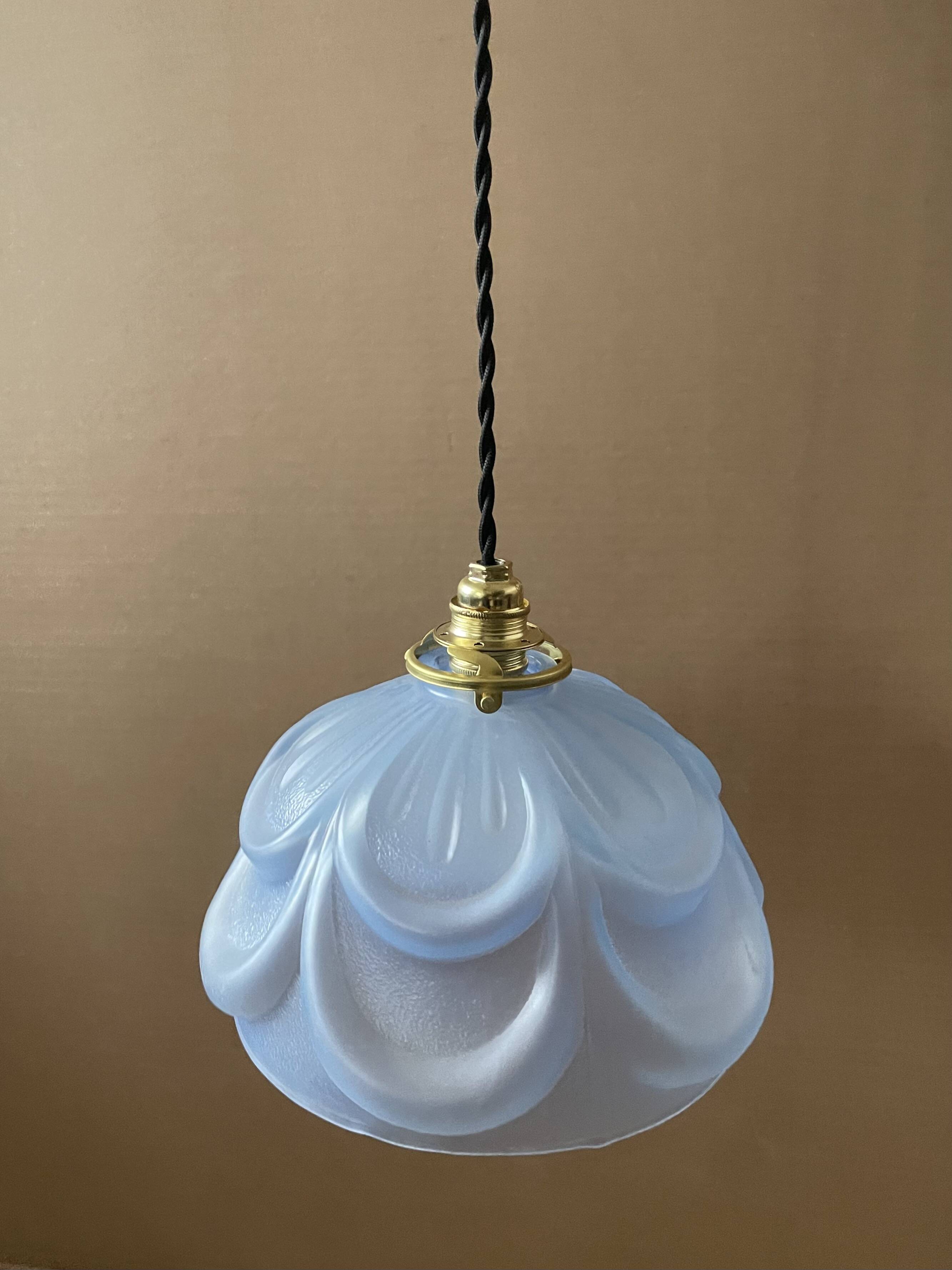 Art Deco molded glass pendant light
