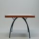 Marble and steel side table