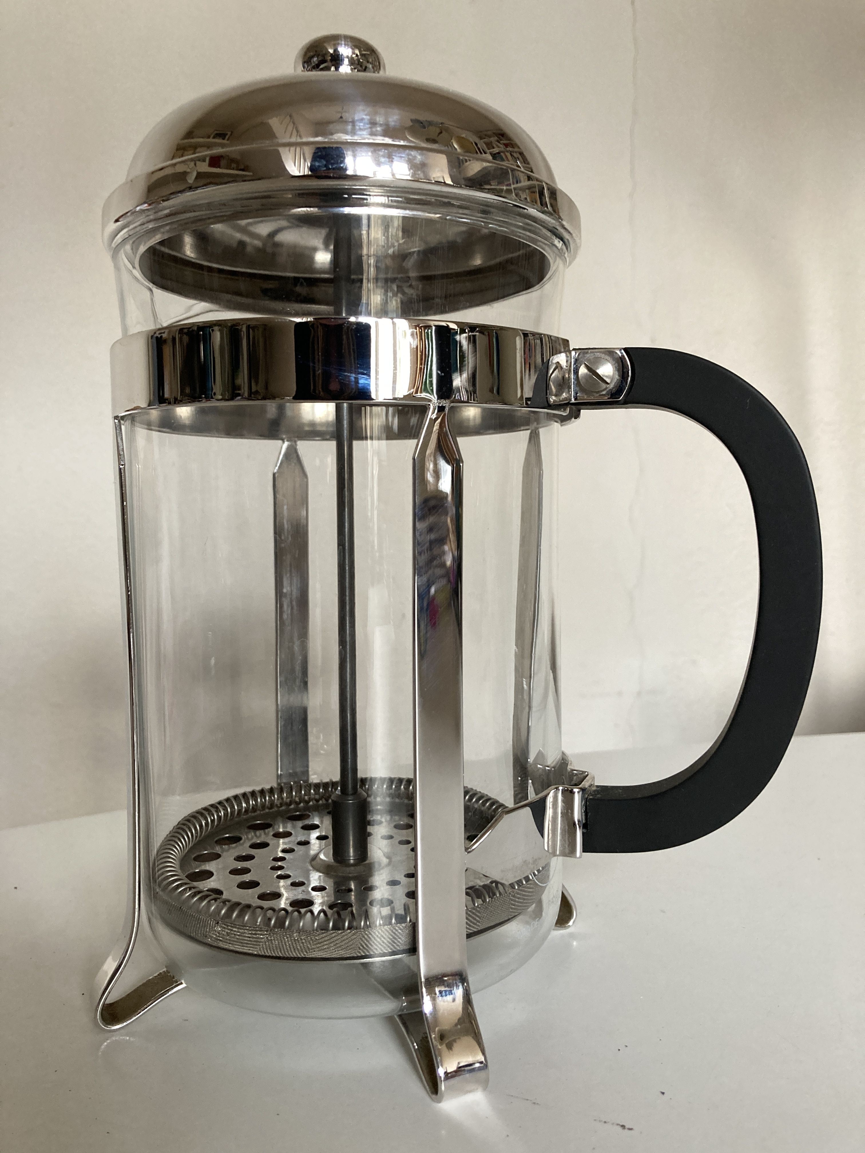 Melior 1970 French press XXL piston coffee maker silver metal