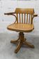 Scandinavian 1960s curved wood swivel office chair