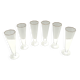 Set of Six Octagonal Hand Blown Murano Glass Flutes by Carlo Moretti, Italy