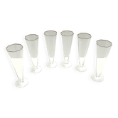 Ensemble de six flûtes octogonales en verre de Murano soufflé à la main par Carlo Moretti, Italie