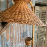 Rattan floor lamp