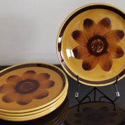 5 dessert plates in vintage ceramic Sarreguemines "Rimini"