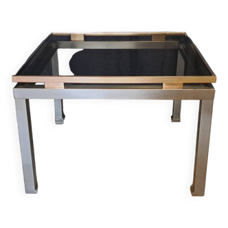 Guy Lefèvre coffee table in steel and brass