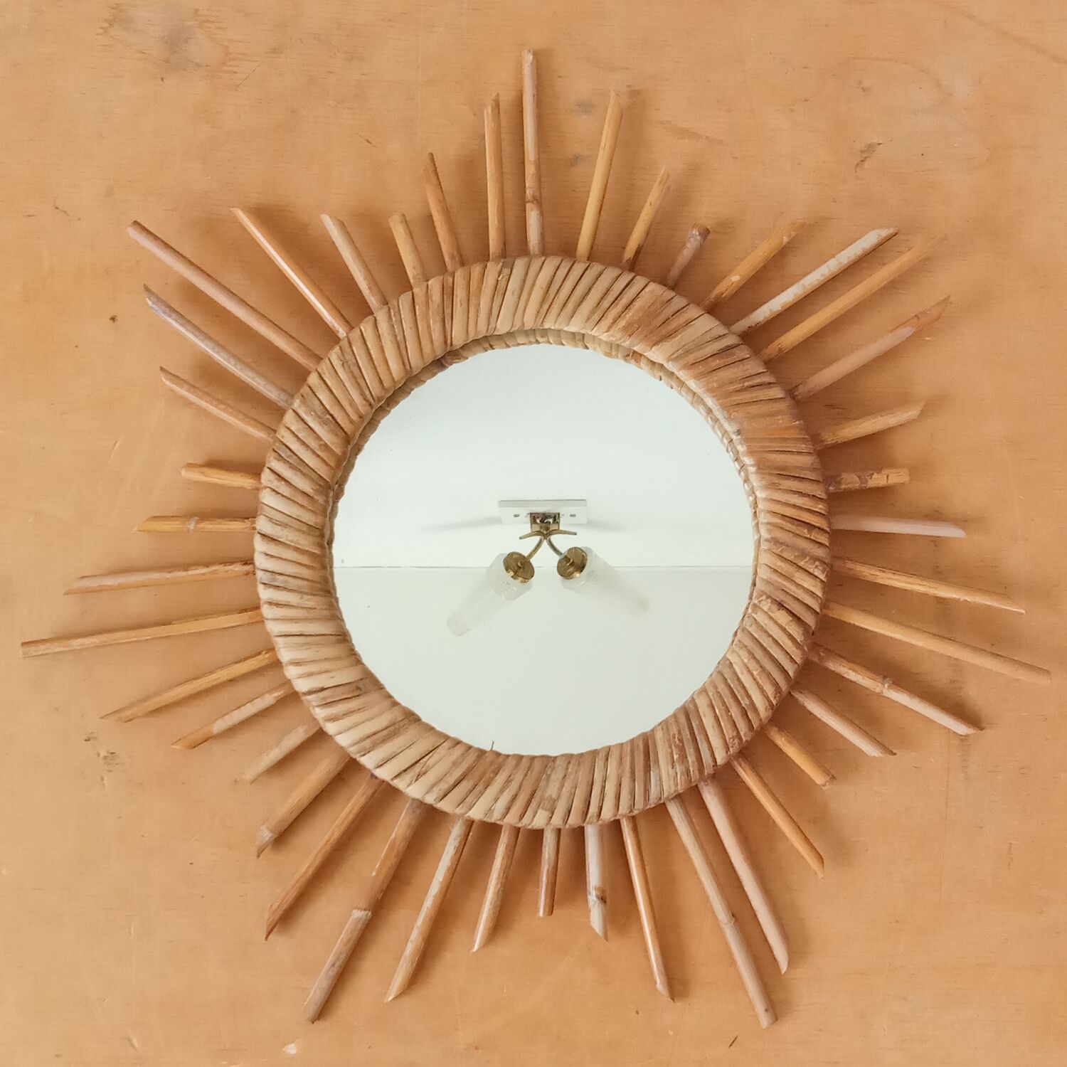 Rattan sun mirror