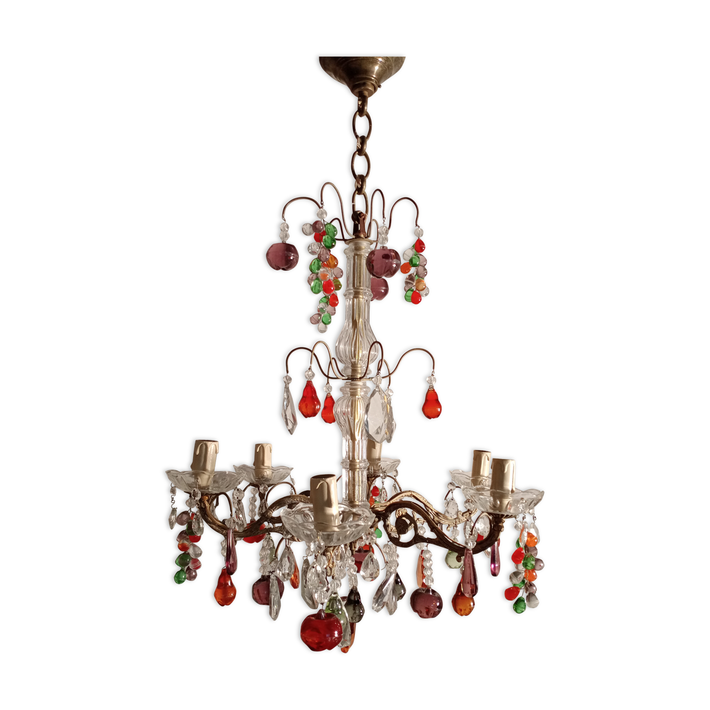 Multicolored stamped chandelier