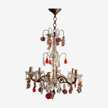 Multicolored stamped chandelier